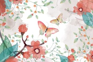 Fototapeta Motyl i Kwiaty