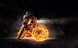 Fototapeta Płonący Motocykl