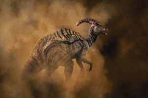 Fototapeta Dinozaur we Mgle