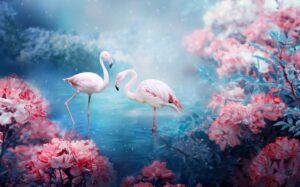 Fototapeta Para Flamingów — wzór 2