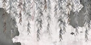 Fototapeta Szare Liście — wzór 4