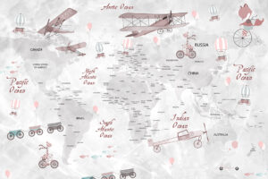 Fototapeta Mapa Świata Odcienie Szarości