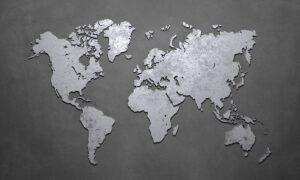 Fototapeta Betonowa Mapa Świata