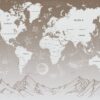 Fototapeta Mapa Świata Nad Szczytami Gór — wzór 91508
