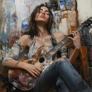 Fototapeta Dziewczyna Z Gitarą