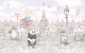 Fototapeta Panda Na Rowerze