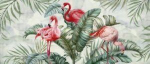 Fototapeta Flamingi w Zieleni