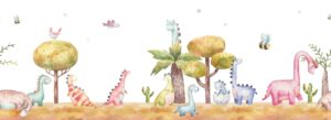 Fototapeta Kolorowe Dinozaury — wzór 2
