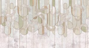 Fototapeta Liście w Motywie Geometrycznym