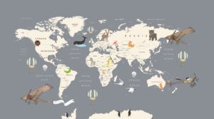 Fototapeta Mapa Świata Dla Dzieci