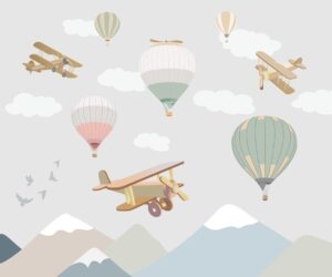 Fototapeta Samoloty i Balony Dla Dziecka
