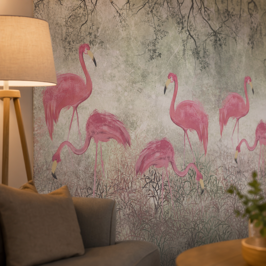 Fototapeta Flamingi Na Łące
