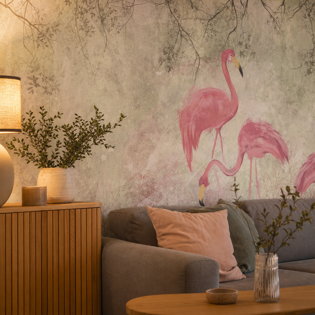 Fototapeta Flamingi Na Łące